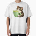 Cute Matcha Green Tea Cat Latte by wallpapersarts
