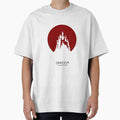 Dracula by Bram Stoker Ultra Minimalist Red Moon Castle Silhouette by Fenay Designs