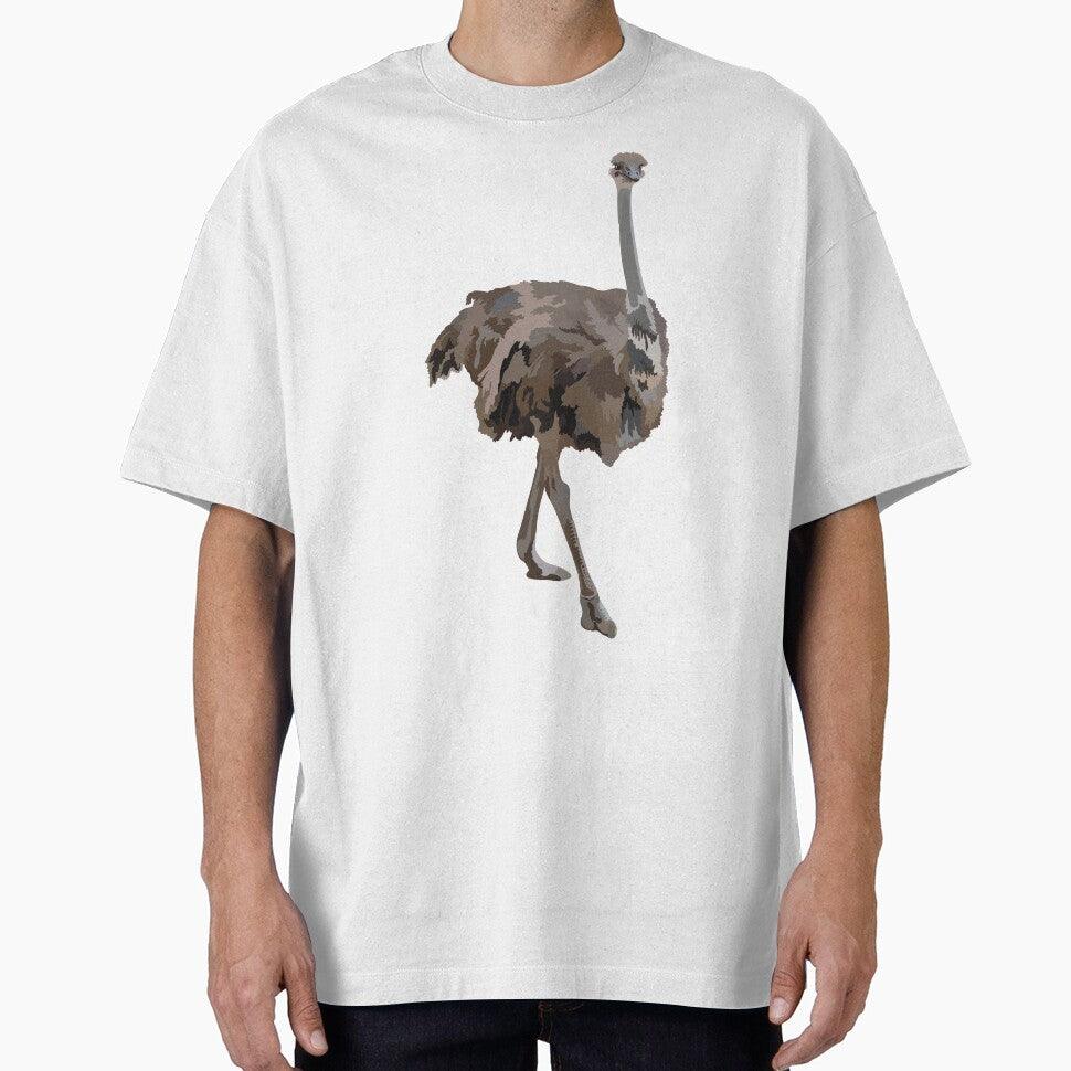 O is for Ostrich,Female Ostrich – Graceful Large Flightless Bird Wildlife Illustration by PrettylittlepastelUk