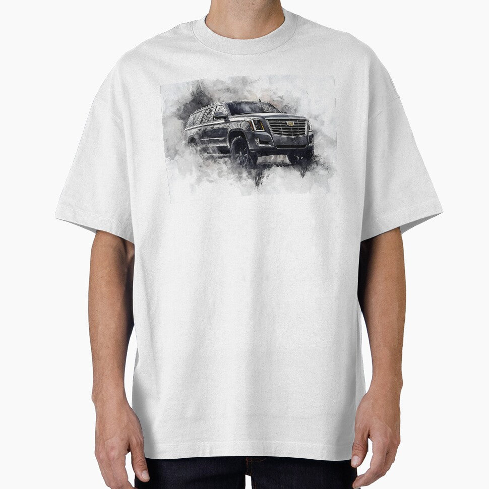 "Grey Cadillac Escalade – Digital Pop Art Print" VI by AutoPopStudio