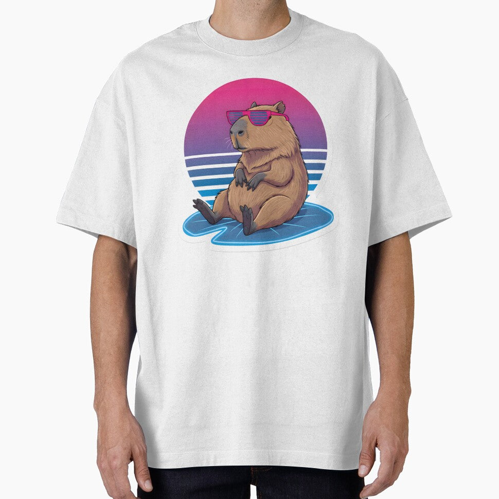 Vaporwave Capybara Cosmic Chill Retro 80s Neon Aesthetic Shutter Shades by StickyGuys