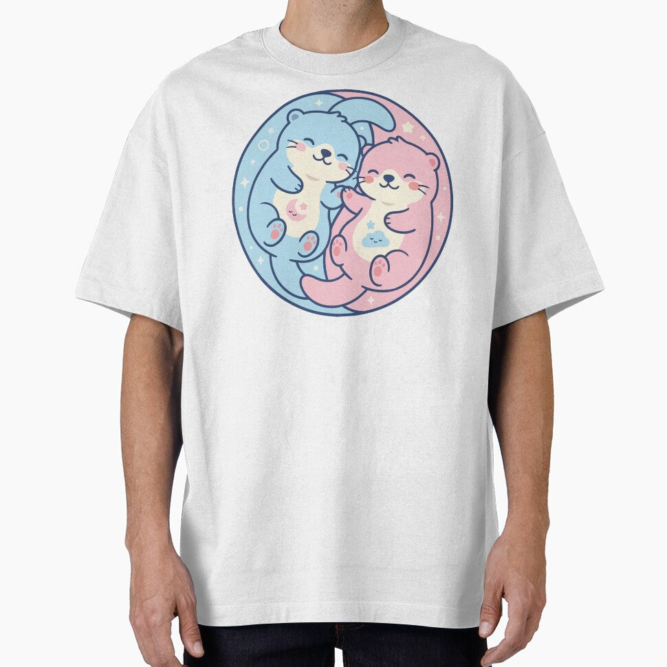 Kawaii Pastel Sea Otters Holding Hands Dreamcore by Arc2020