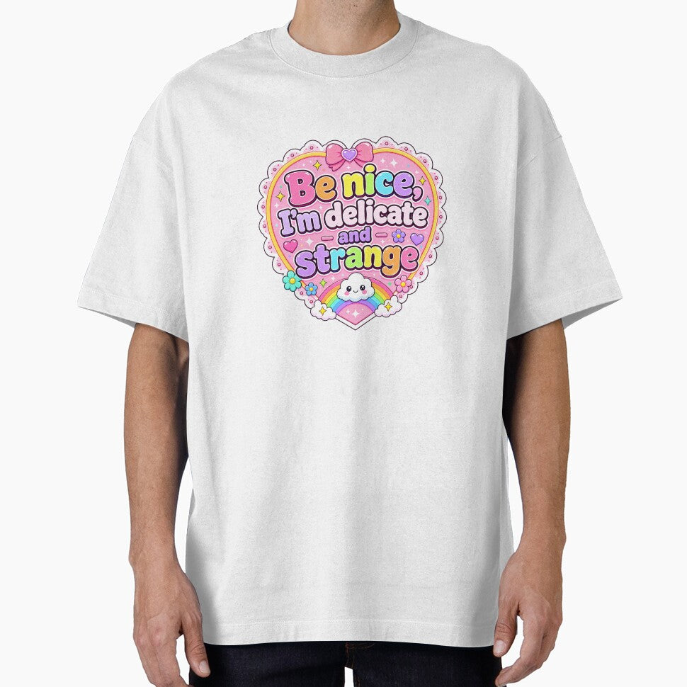 Be Nice I’m Delicate And Strange Pastel Sticker by ArcanePrintsxo