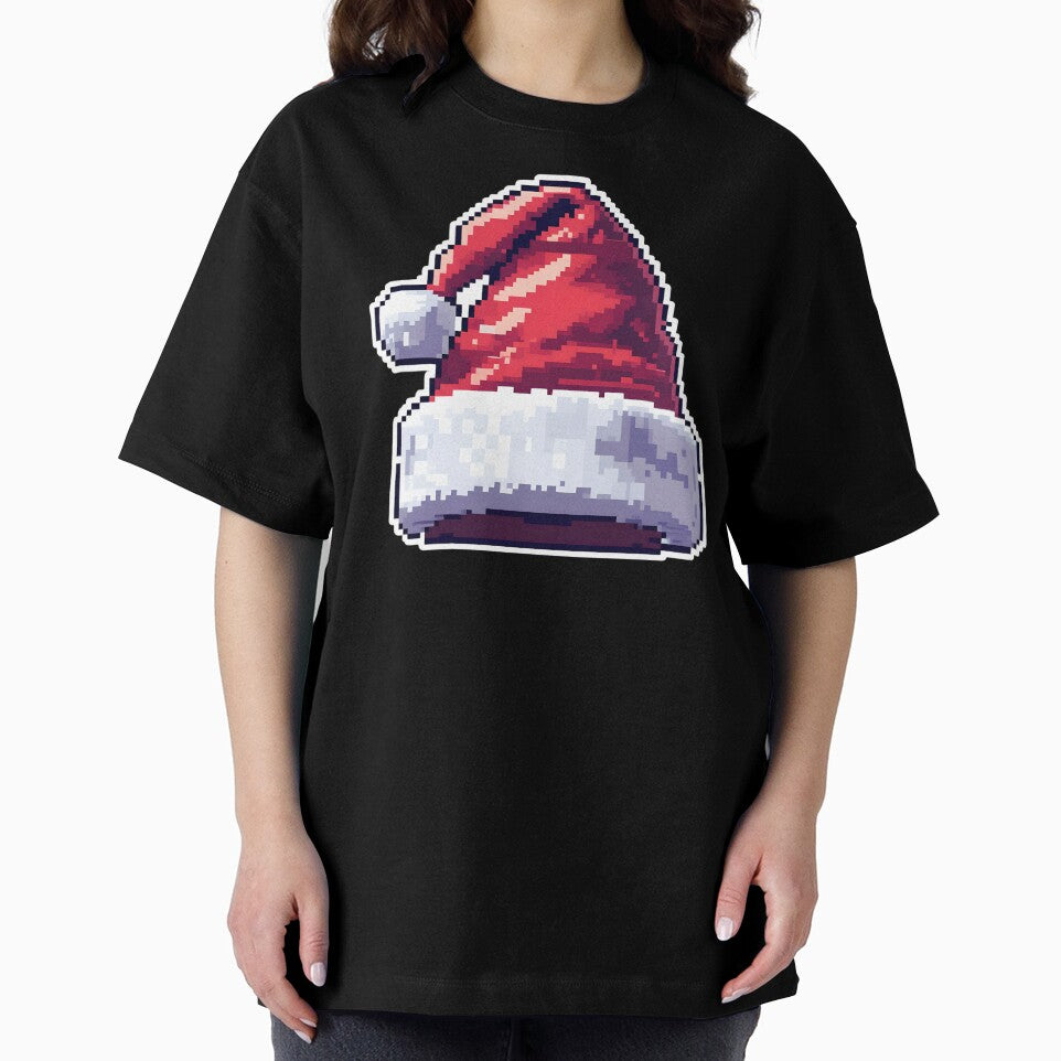 Cute Pixel Santa Hat with Fluffy Trim by BankMano
