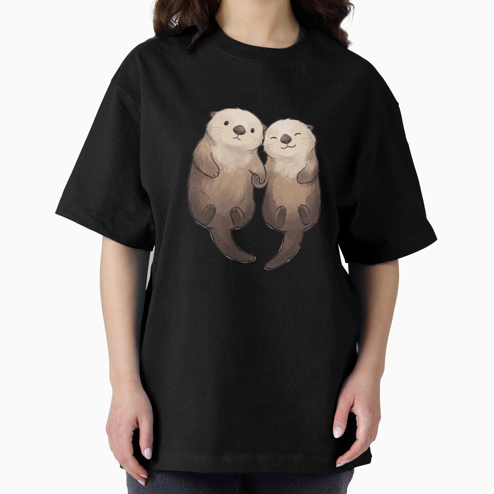 Cute Otters Holding Hands - Significant Otters by shellle in the ocean