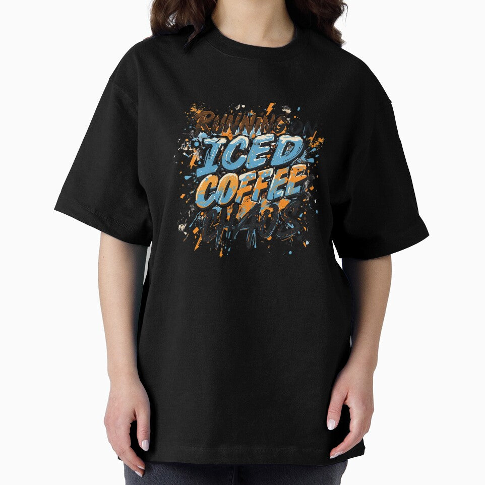 Running on Iced Coffee & Chaos – Funny Lifestyle Slogan by GiggleSnaps