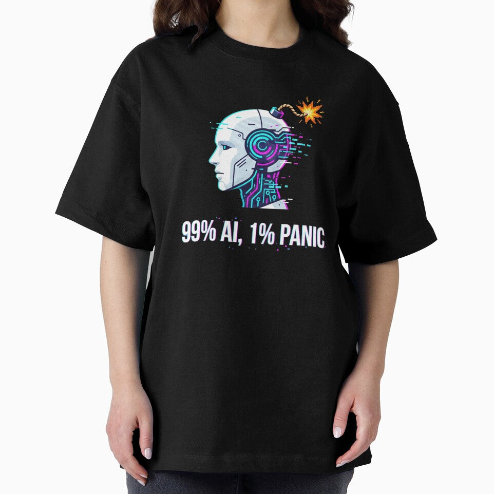 99% AI 1% Panic Funny Tech Art for Developers by chattsuede