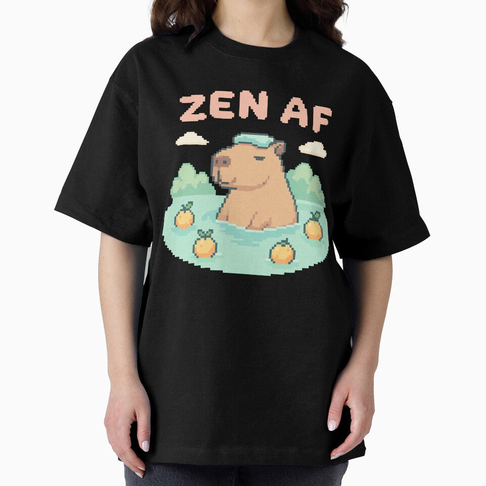 Zen AF Capybara – Hot Spring Pixel Art Chill Vibes by NaturePixel