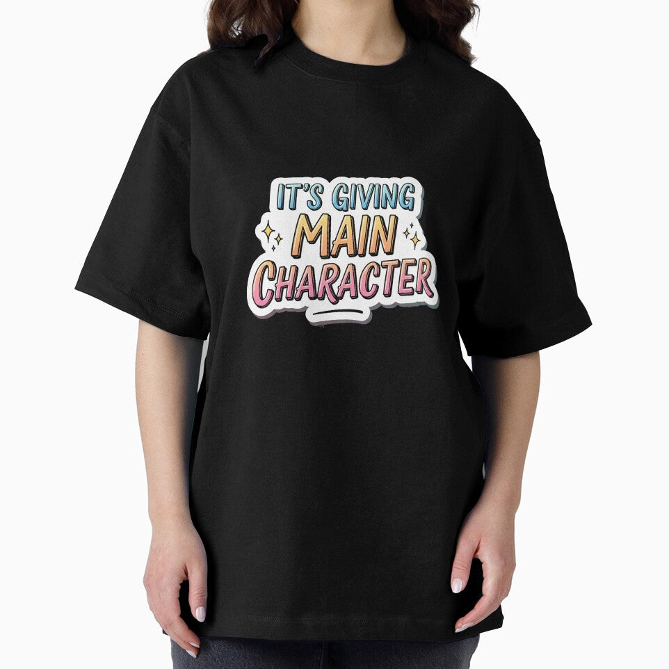 It’s Giving Main Character – Bold Hand-Lettered Trendy Sticker by 001Haiba