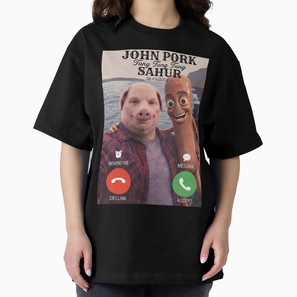 John Pork Tung Sahur Calling Brainrot Meme Gift for Boys Kid by VGAfanatic