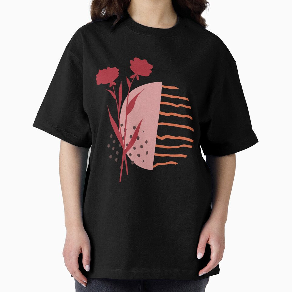 Pink Boho & Red Rose  ; Botanical Bohemian Pattern by PatternInArt
