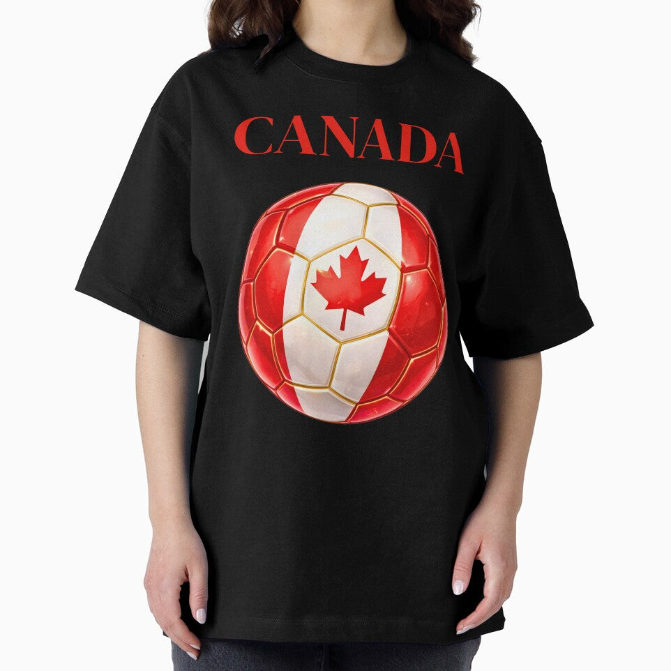 Canada Soccer Ball Red White Football Design Sports Fan Gift by ArtSpark Studio