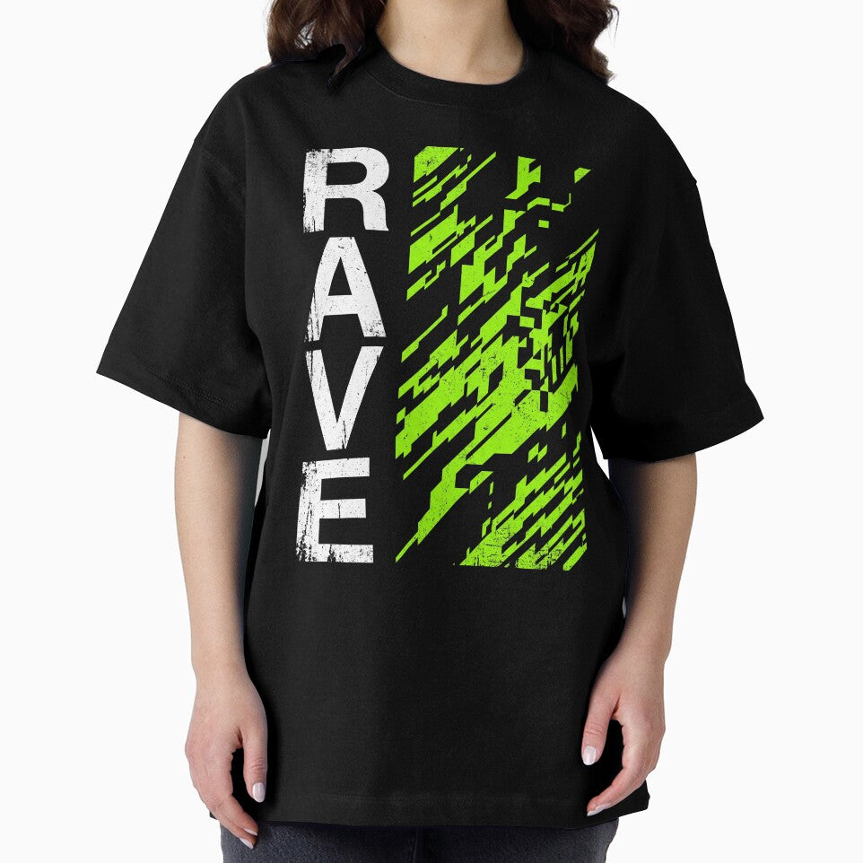 Neon Glitch Rave Streetwear Typography by TeNovaStudio