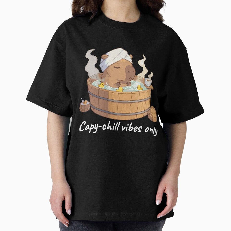 Capybara Bath Time – Capy-Chill Vibes Only Cute Animal Art by imaginariun
