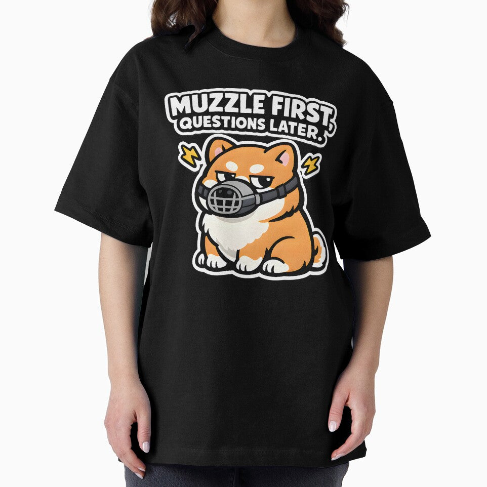 Muzzle First, Questions Later – Funny Veterinary Dog Vet Tech Humor Design by Bettybee00