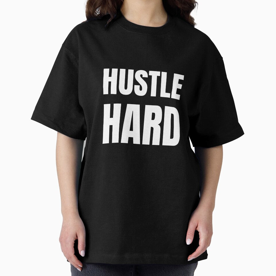 Hustle Hard - white text on dark blue by katiekendall