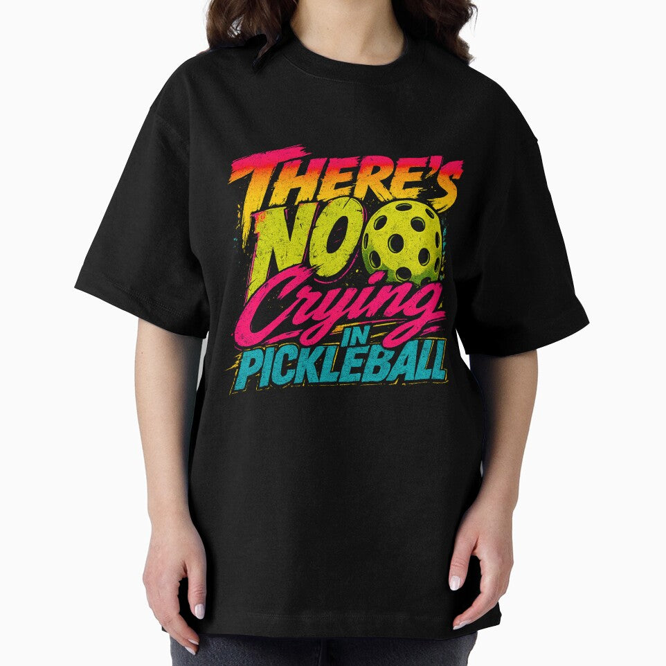There's No Crying in Pickleball Funny Pickleball Shirt Retro Paddle Sports Tee by LVSMe