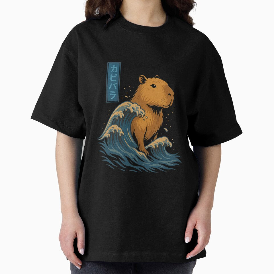 Capybara among Waves – Serenity in the Chaos of the Sea by Capybarastore_77