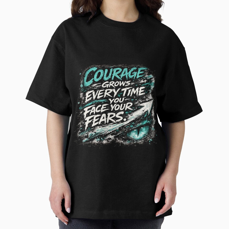 Courage Grows Every Time You Face Your Fears – Inspirational Typography Design by ArtisticHeart21