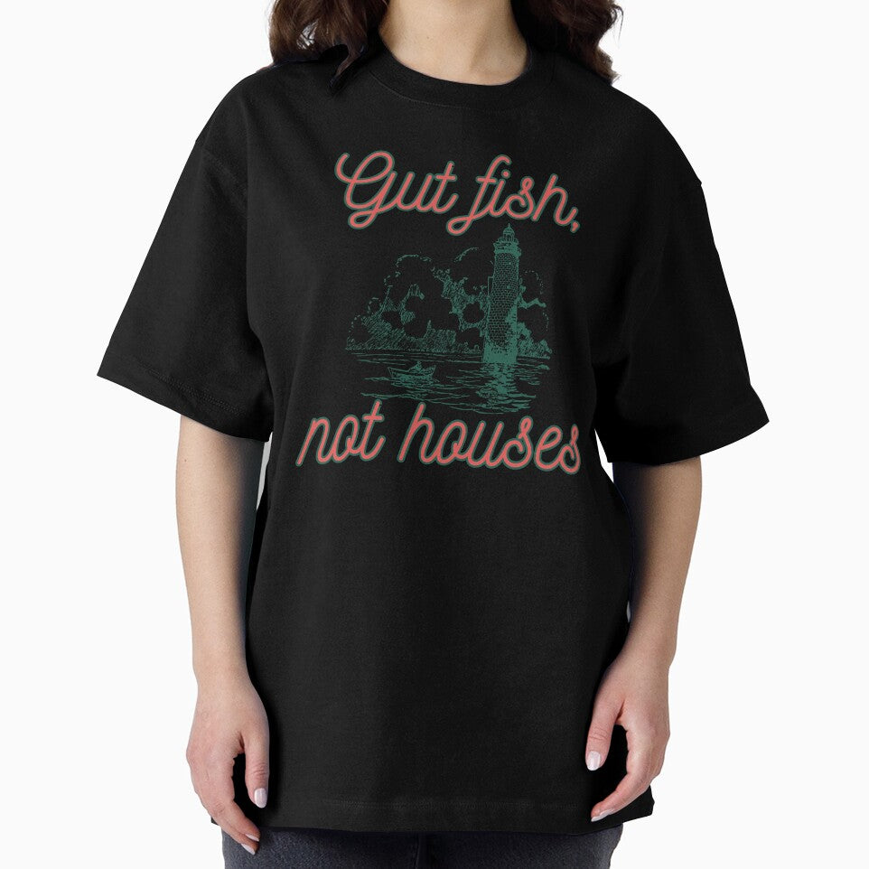 Cream Green Vintage Coastal Breeze Gut Fish, Not Houses Coastal Conservation by faridman