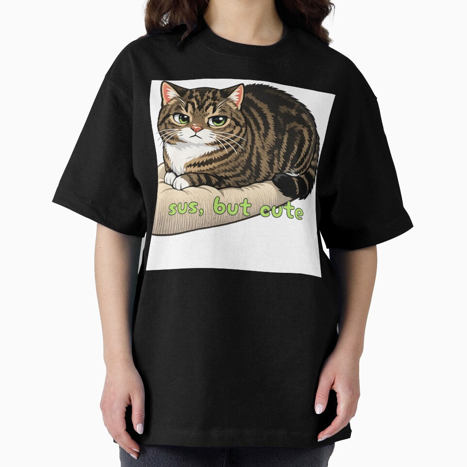 Sus, But Cute – Kawaii Judgmental Cat Illustration by Pickled Poppies