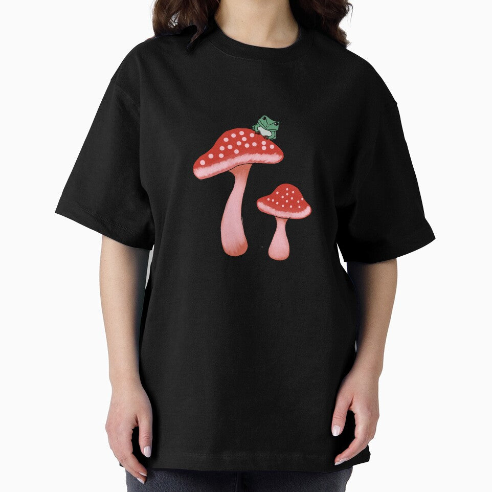 Cute Frog on Red Mushrooms | Whimsical Cottagecore Nature Illustration by Autumn--Leaves