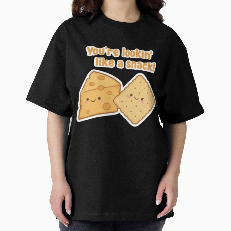 Kawaii Cheese and Cracker Valentine Sticker - You're Lookin' Like a Snack Pun by GroundUpCo