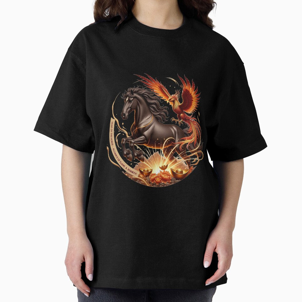 Year of the Wood Horse Phoenix T Shirt, Flames of Rebirth & Renewal Mug, Lunar New Year Gift by YMLux