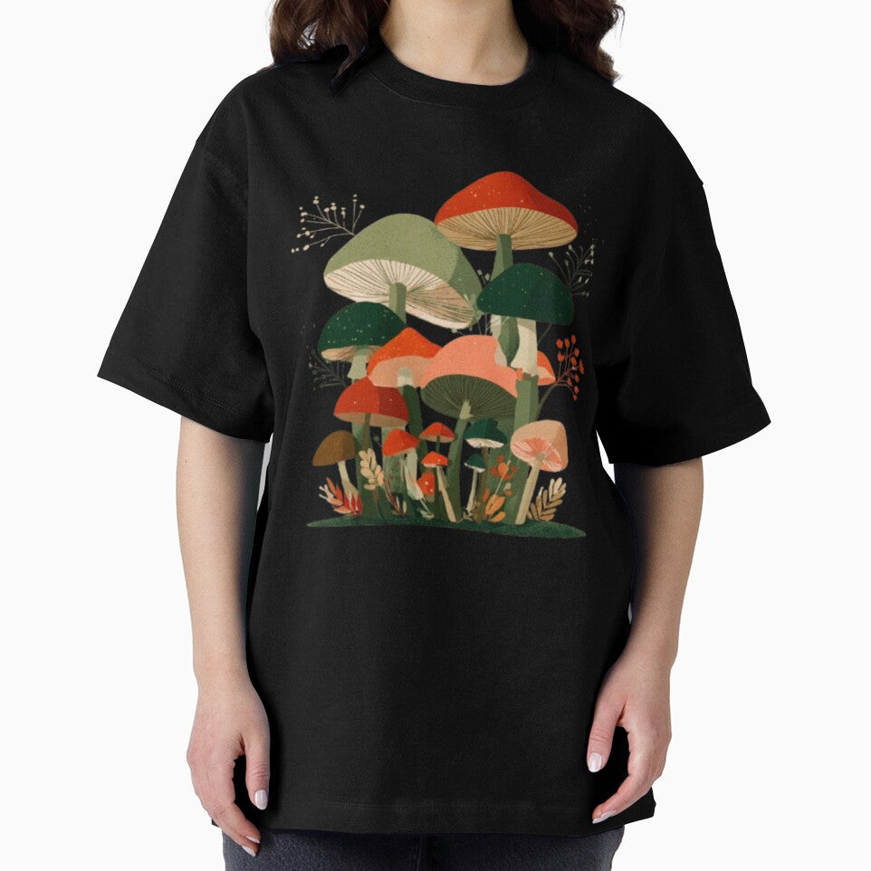 Whimsical Forest Mushrooms Cottagecore by AlexLineArt