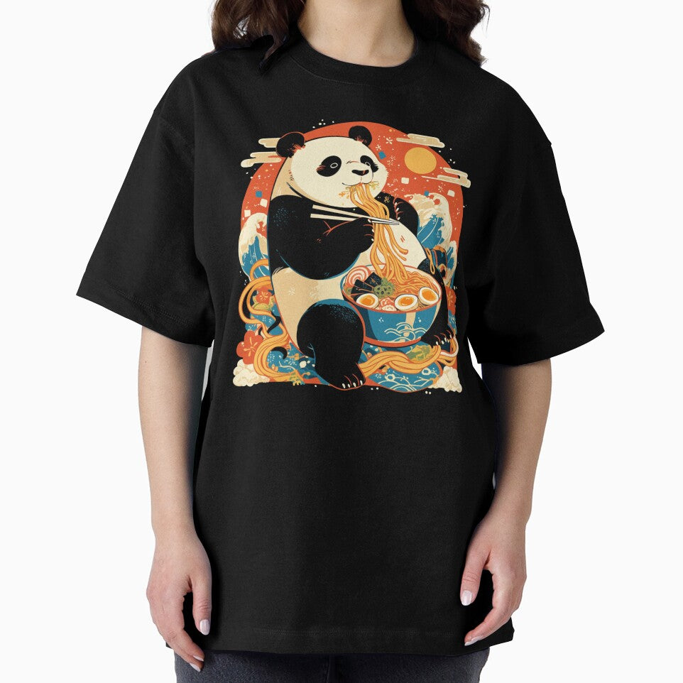 Panda eating bowl of spicy beef ramen noodles by Nightarcade