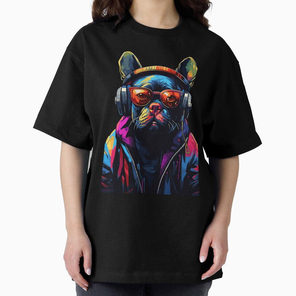 Bulldog With Headphones by DominDesigns