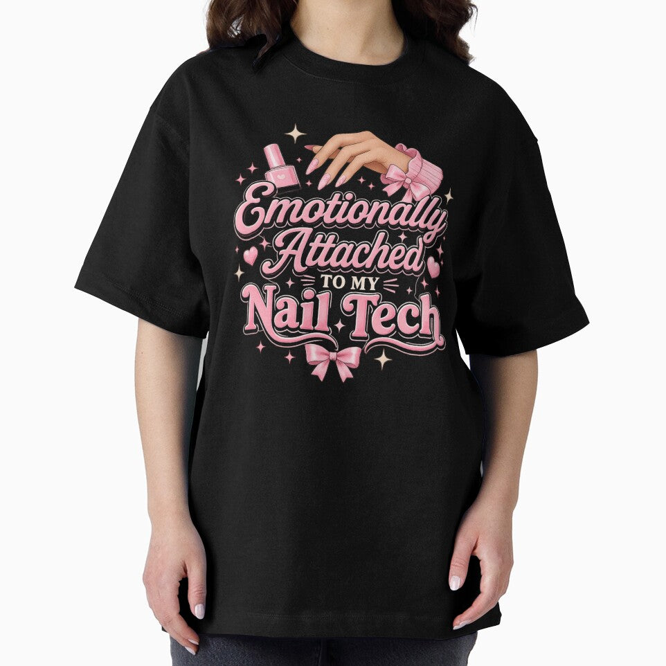 Emotionally Attached To My Nail Tech – Cute Pink Coquette Nail Salon Design by Saritahosny1