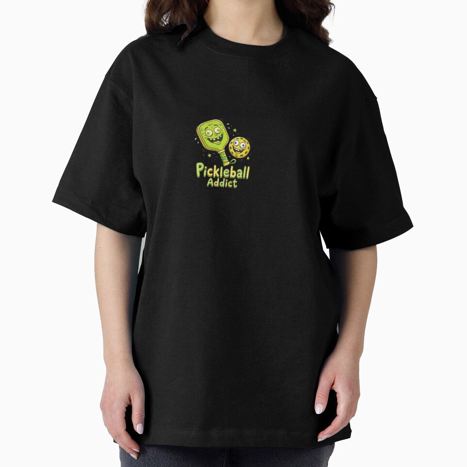 Pickleball Addict - Cartoon Paddle Design by BinAlgoPix
