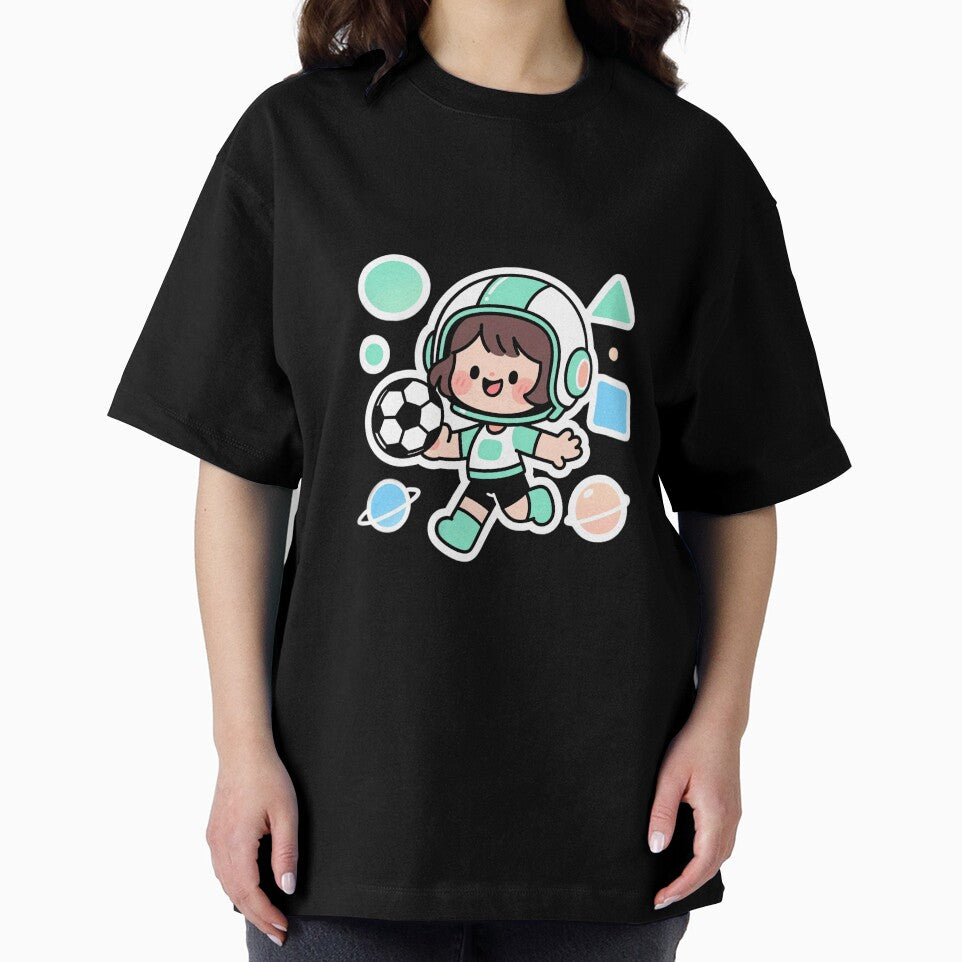 Retro Futuristic Soccer Boy Mom Tee by Arte-Excellency