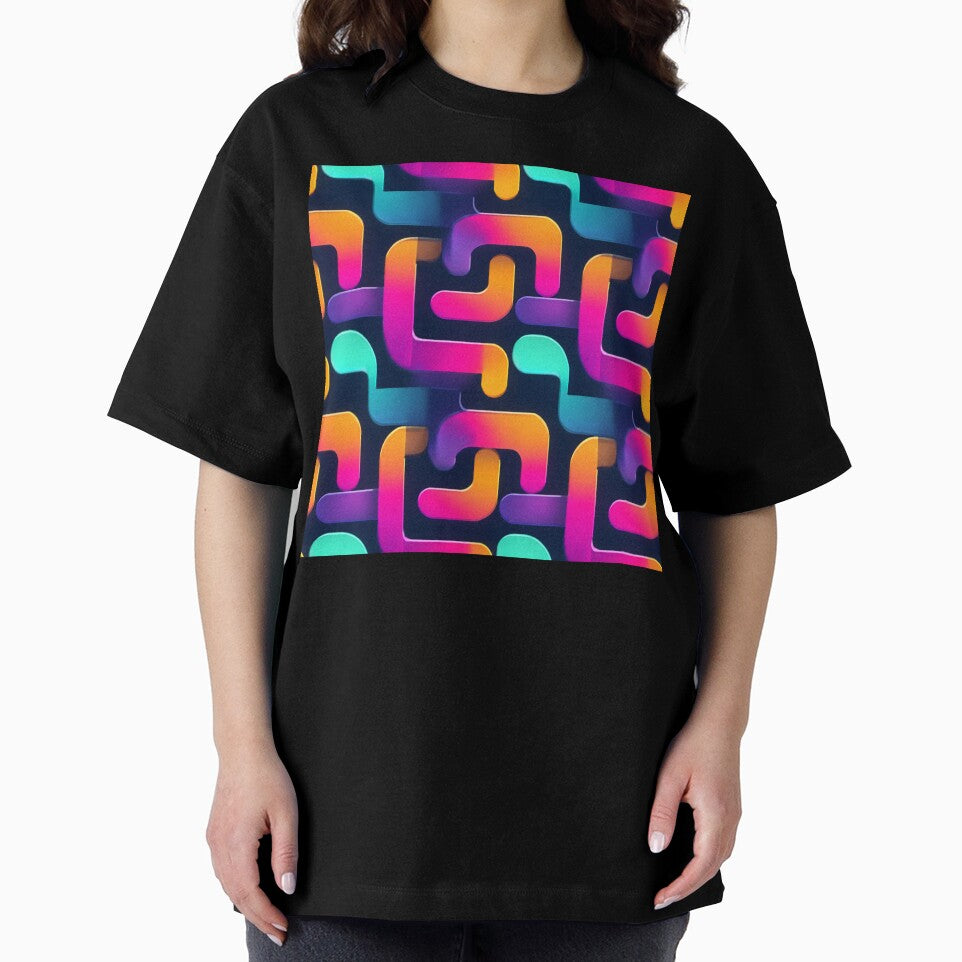 Vibrant Gradient Interlocking Geometric Pattern by NicolasGlowArt