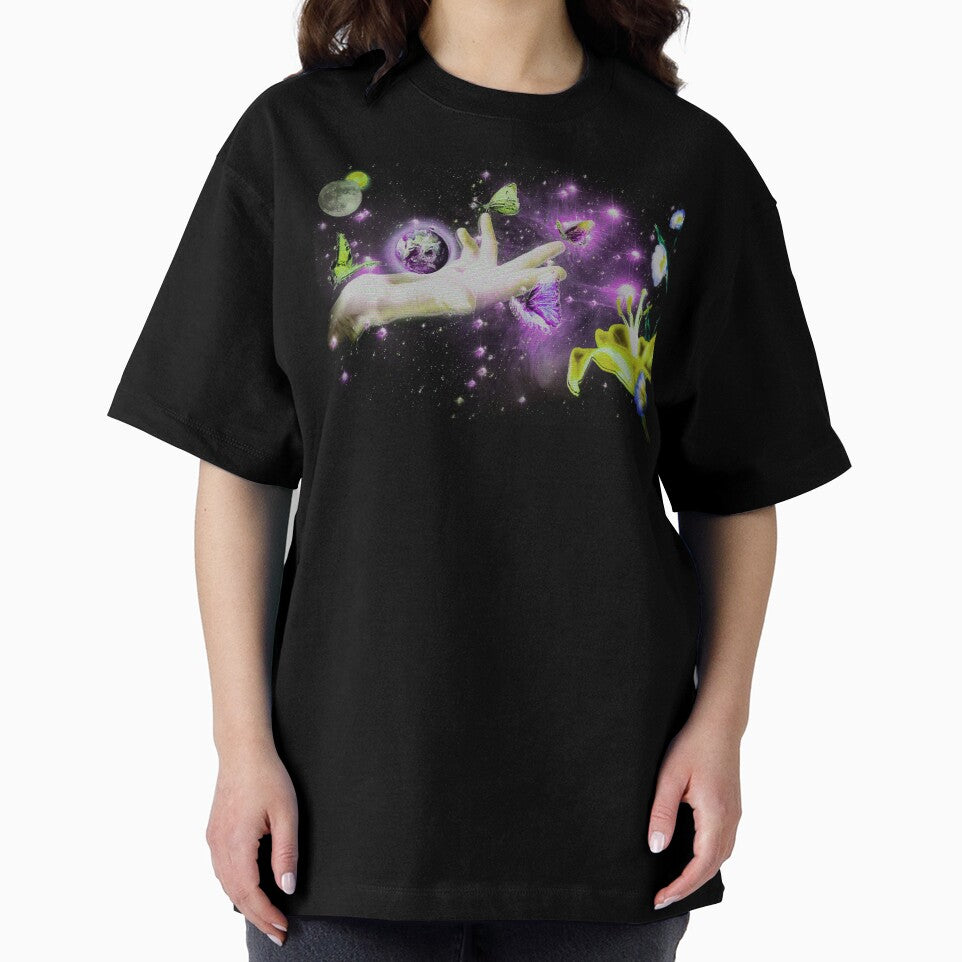 Otherworld Glitch Florals in Space-Green by BioDigital-Jazz