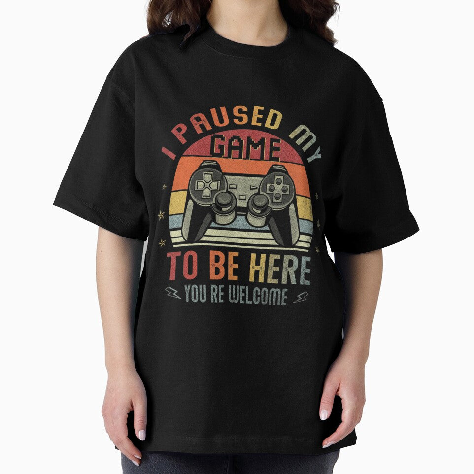 I Paused My Game To Be Here Shirt Video Gamer Shirt Gaming by sernasreymanu