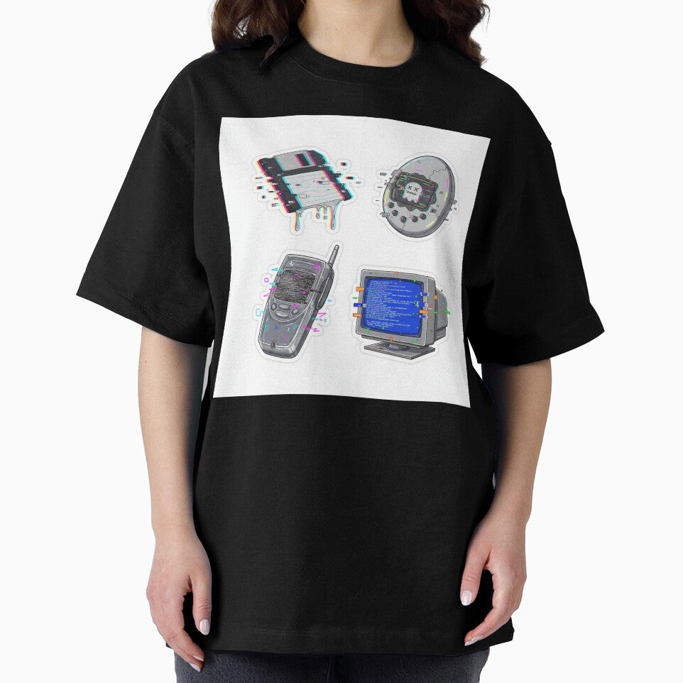 Vaporwave Glitch Art of Classic 90s Tech and Y2K Gadgets by MyEz Style