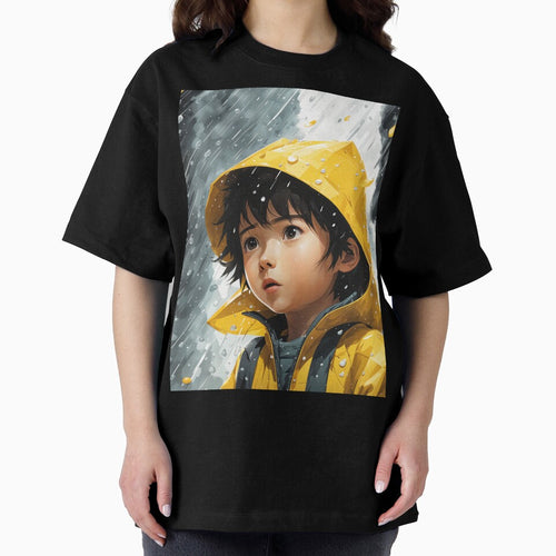 "Rainy Day Wonder" - Child in Yellow Raincoat Artwork by Collision19