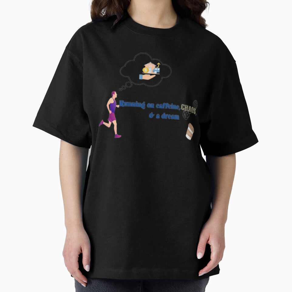 Running on Caffeine Chaos and a Dream - Motivational Runner Art by Miheerala