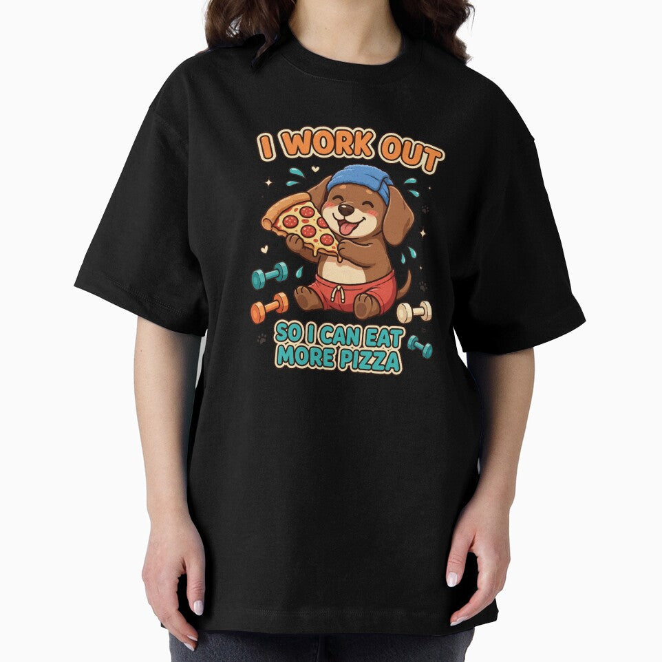 I Work Out So I Can Eat More Pizza - Funny Dachshund Gym by TeeMint5