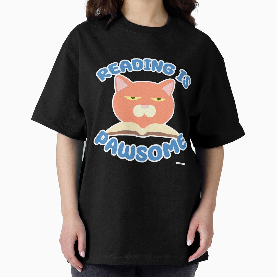 Reading is Pawsome Funny Bookworm Cat by mytshirtfort