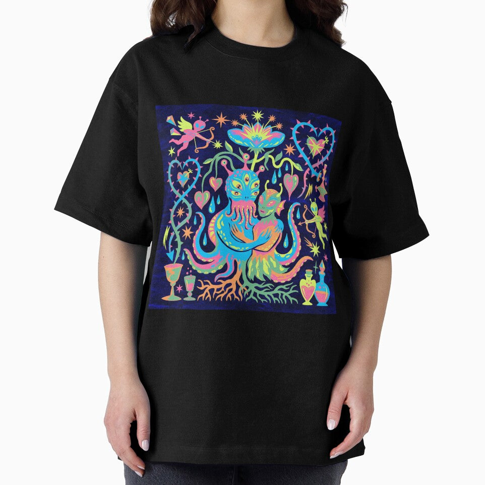 Neon Psychedelic Alien Love Cosmic Roots by zzz888