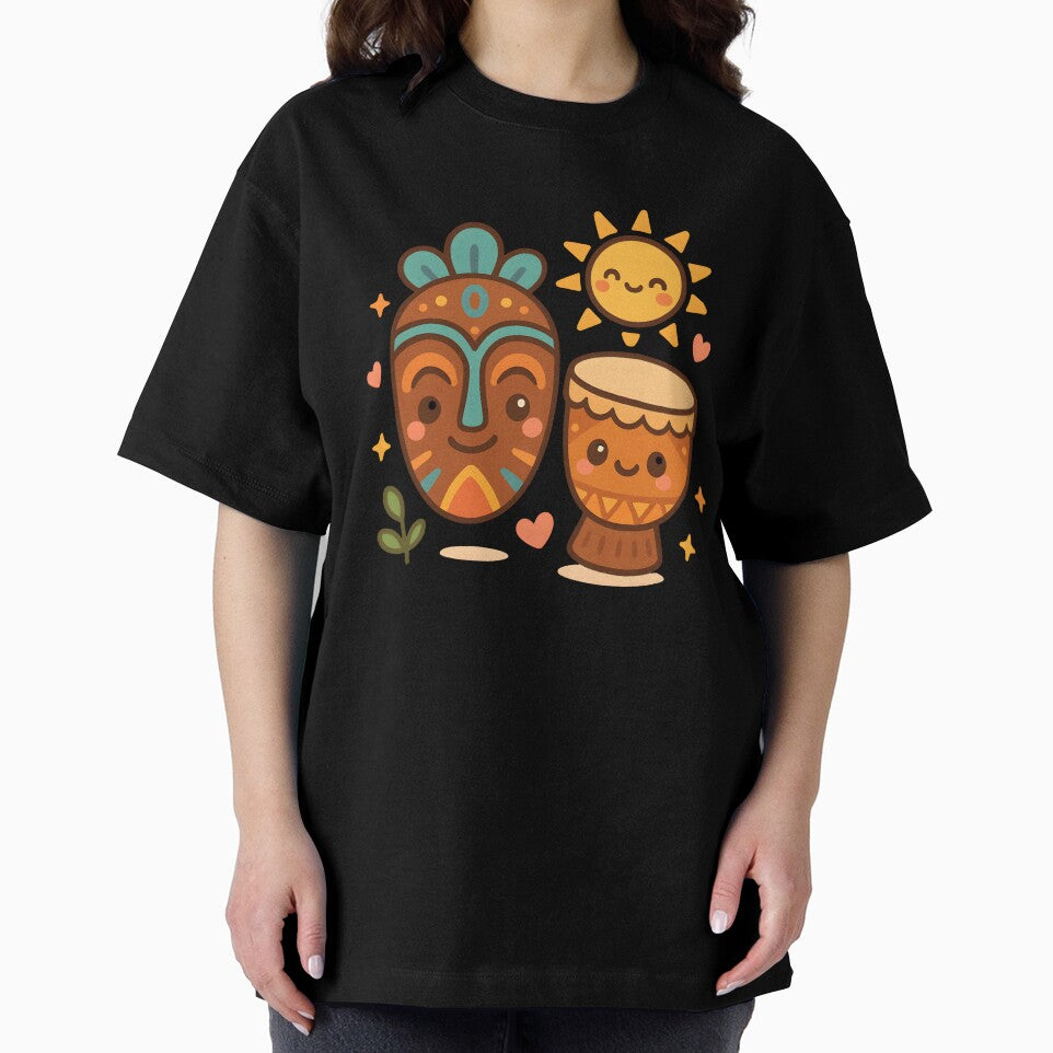 Kawaii African Mask and Drum | Cute Afrocentric Music Art by OsasChild