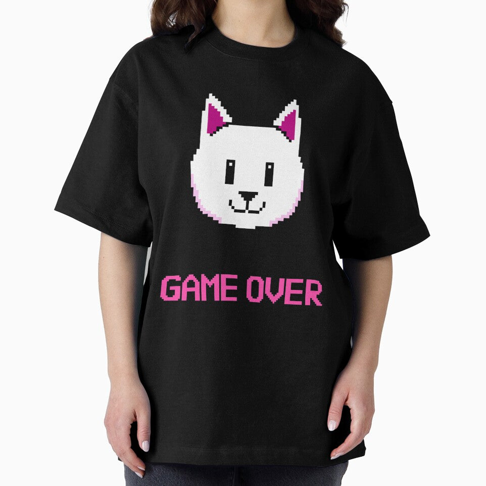 Game Over Retro 8-bit Cat by up4tee