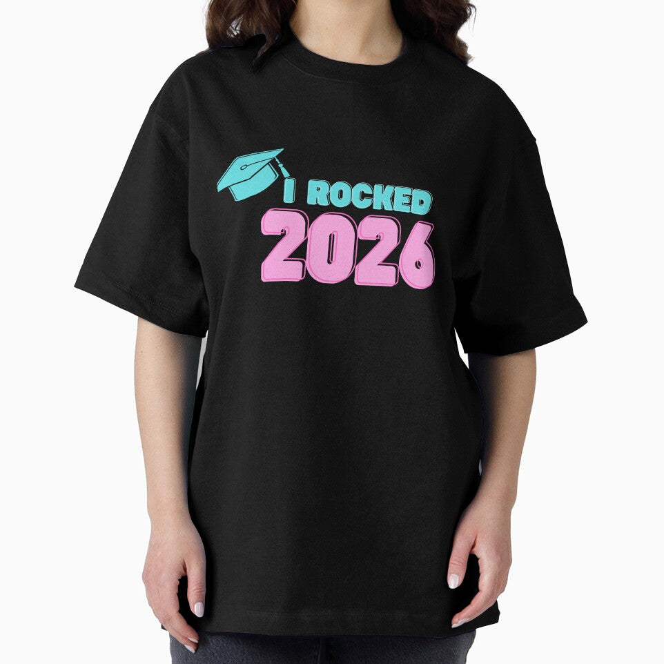 Rocked Retro pastel Class of 2026 (print on black) by Cottageshop