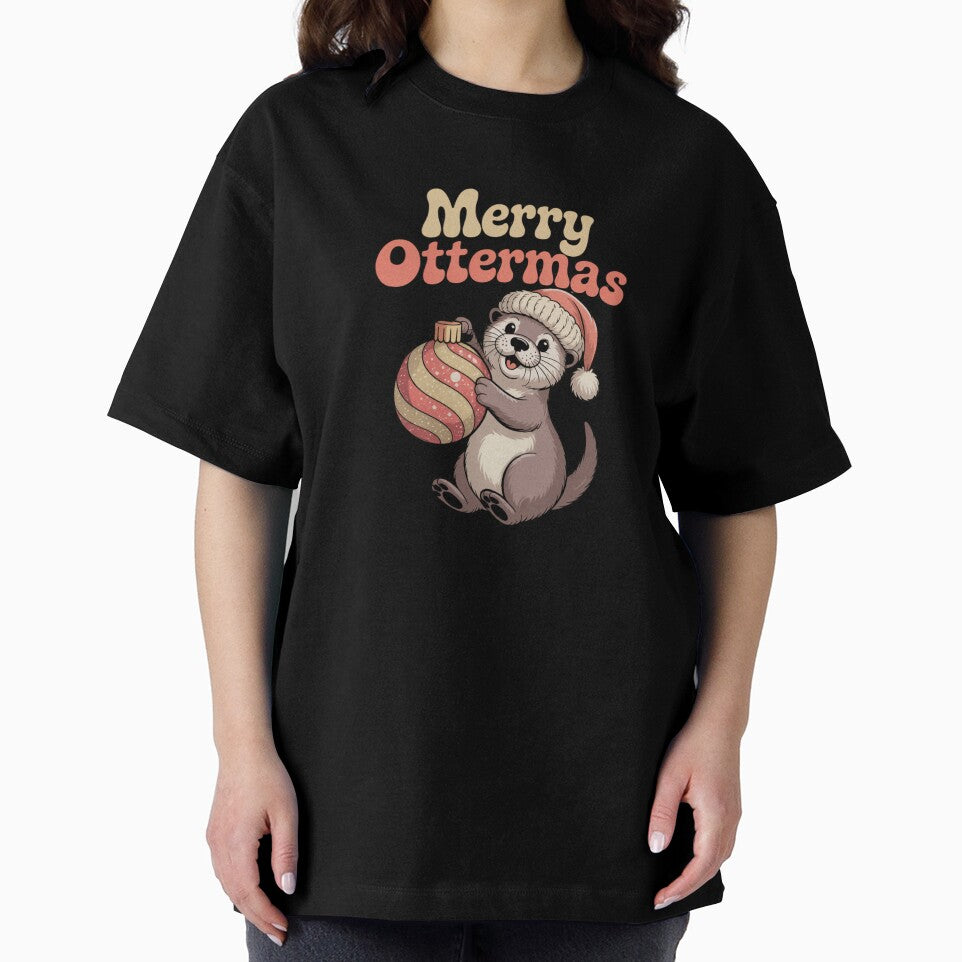Merry Ottermas | Sticker, T-Shirt by NicolasGlowArt