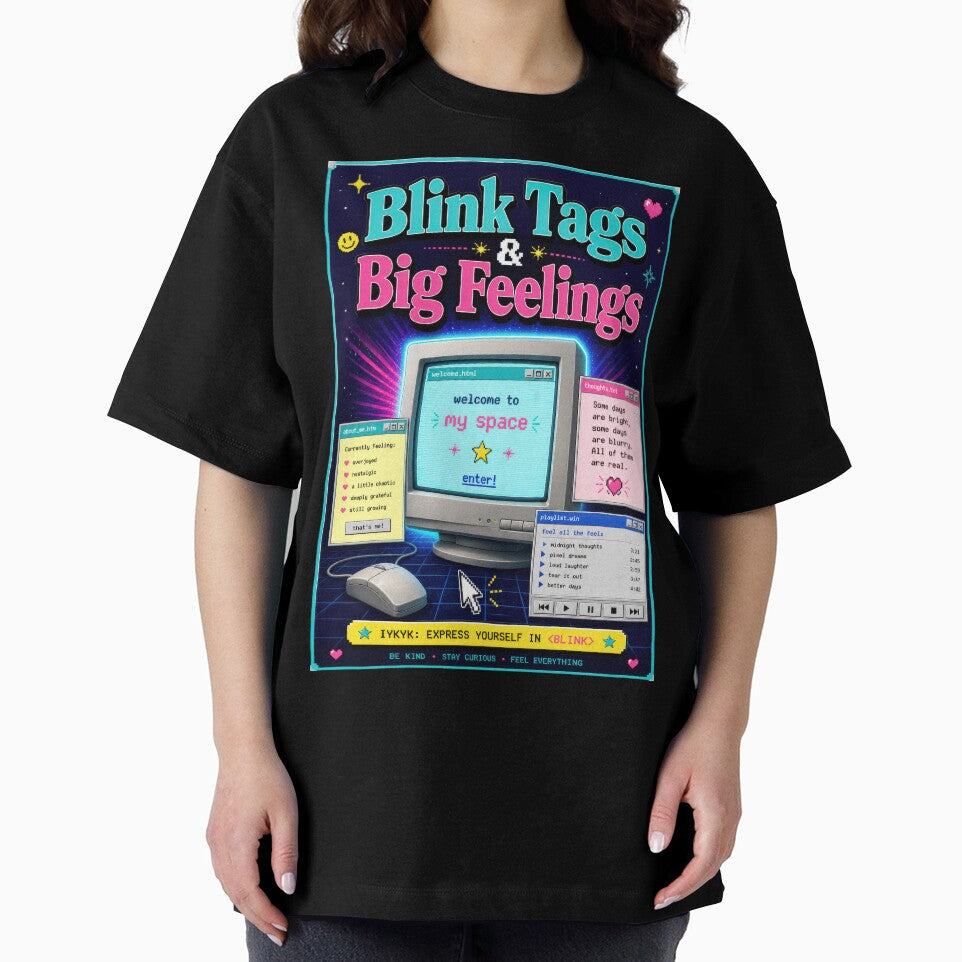 Blink Tags and Big Feelings Retro Web Poster by Sketchlegacy