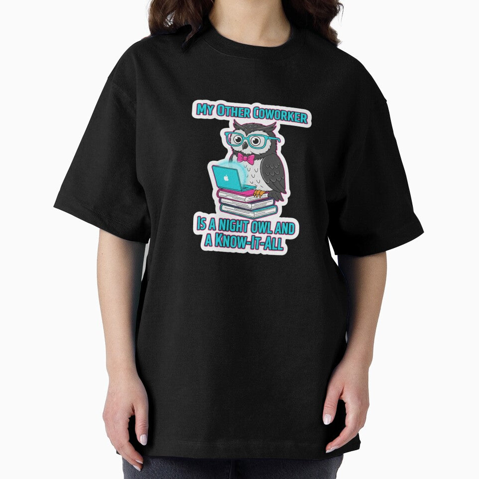 My Other Coworker Is a Night Owl Funny Remote Work Sticker Cute Tech Humor by ZYNORAworld