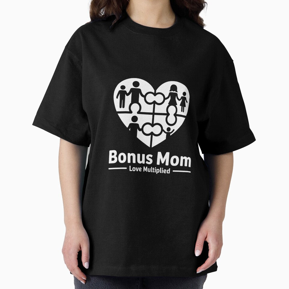 Bonus Mom Heart Design - Step Family Love Tee by Reichcorp